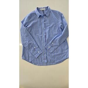 Lefties Blue Striped Oversized Button Down Shirt Women’s Size S Long Sleeve NWT